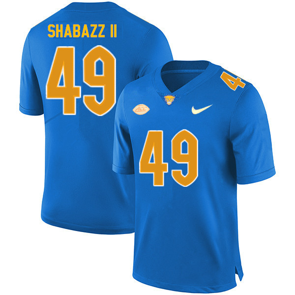 Men #49 Ak'Bar Shabazz II Pitt Panthers College Football Jerseys Sale-Royal